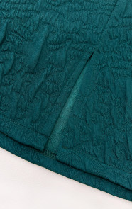 Textured-Pofmouwen-Jurk-Smaragd-split