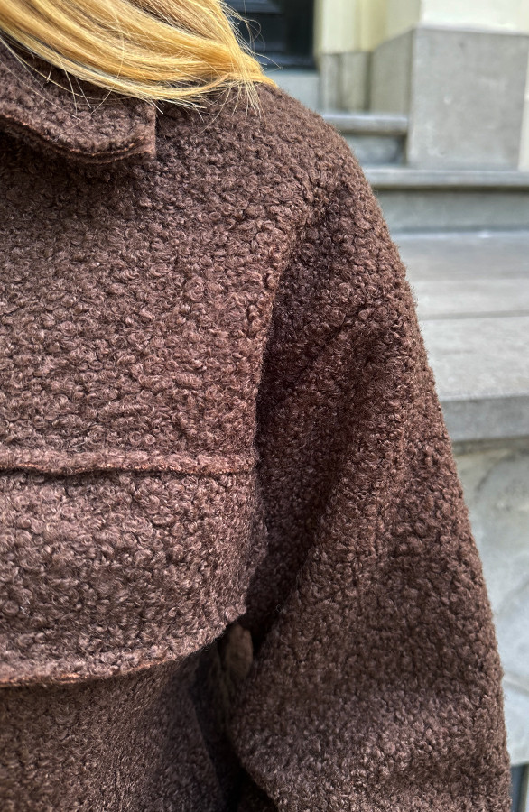 Vintage High Street Suède Materiaal Crock Jas Met Rits Revers Casual