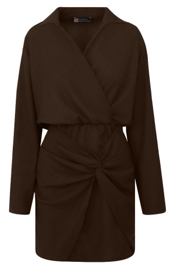 Draped Stretch Dress Choco