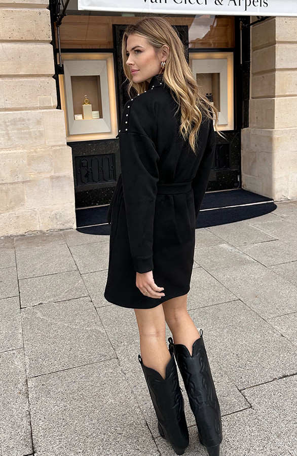 Studs-Suede-Button-Dress-Zwart-7