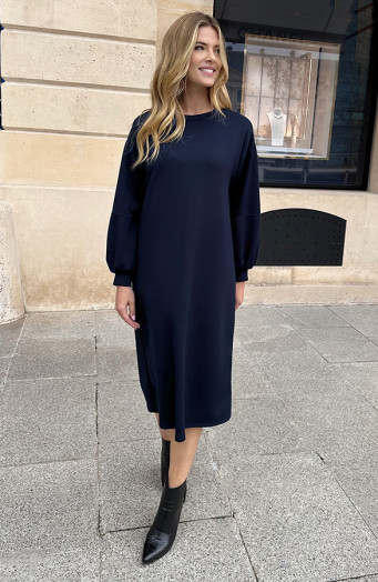 Comfy Oversized Sweater Dress Marine