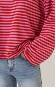 Oversized-Strepen-Top-Katoen-Fuchsia-Roze-7