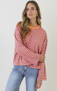 Oversized-Strepen-Top-Katoen-Lila-Orange-2