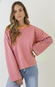 Oversized-Strepen-Top-Katoen-Lila-Orange-4