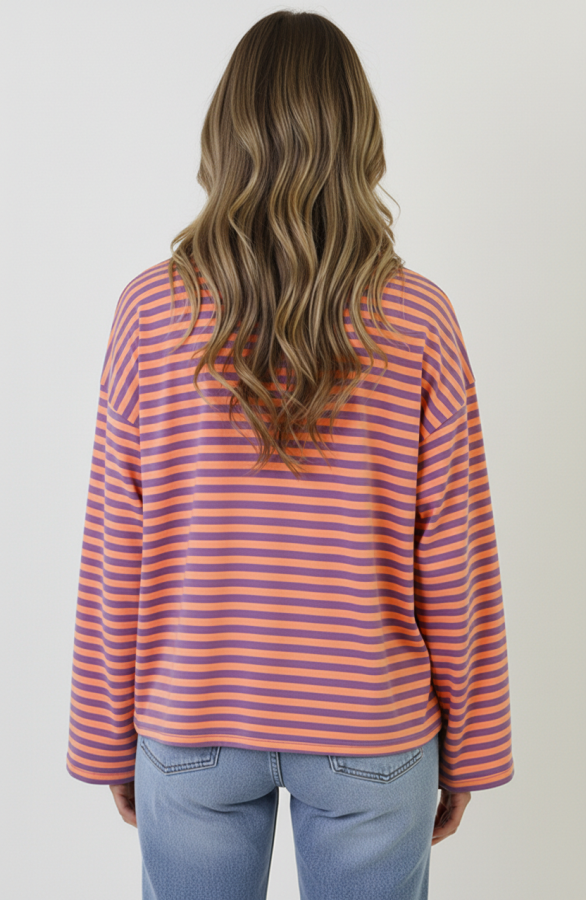 Oversized-Strepen-Top-Katoen-Lila-Orange-6