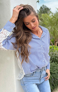 Oversized-Stripe-Lace-Blouse-Blue-7-2