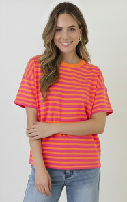 Strepen-T-Shirt-Katoen-Fuchsia-Orange-68-4