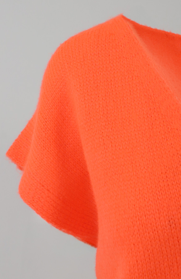 Cardigan-Short-Sleeve-Neon-Orange-2