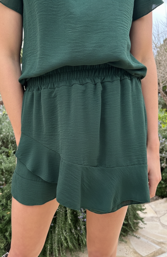 Liv Ruffle Skort Smaragd