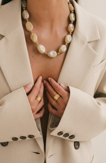 Marble Ketting Beige