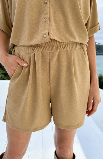Lurex Viscose Short Goud