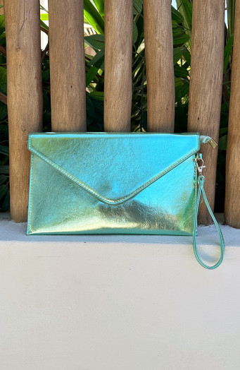 Metallic Clutch Mint