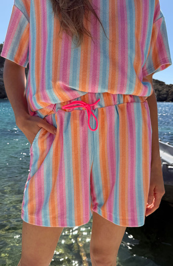 Striped Short Badstof Multicolor