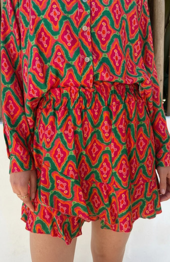 Viscose Skort Print Tricolore