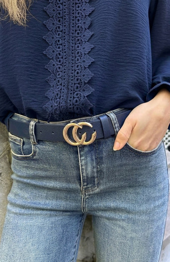 Fashion Riem Navy Goud