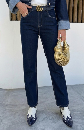 Wide Leg Jeans Deep Blue Stretch FMH
